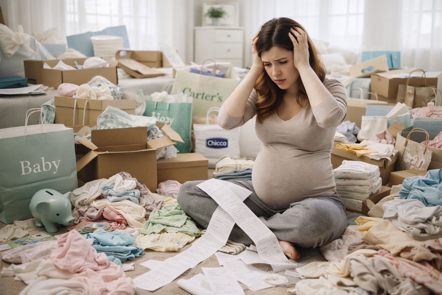 Confused mother with contradictory layette lists
